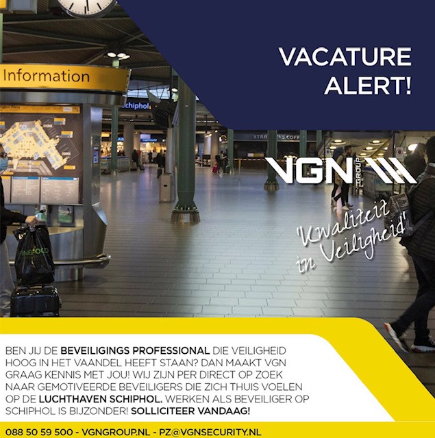 Vacature Beveiliger Luchthaven Schiphol